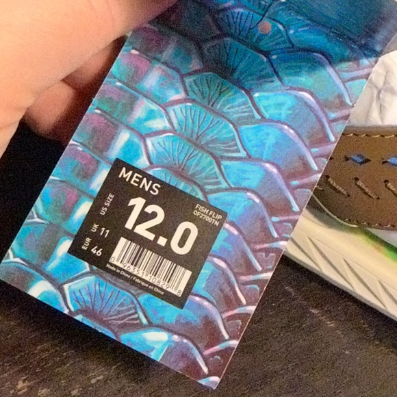 Korkers Fish Flip Dorado Sandals Flip Flops Blue/Green/Yellow Mens 12 main image 8